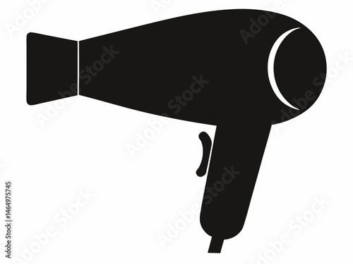  Hair dryer silhouette vector, stylist hair dryer icon illustration