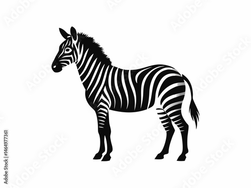 zebra vector illustration, zebra icon, silhouette of zebra 