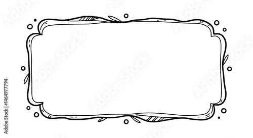 Elegant Frame: A delicate illustration of an ornate frame, ideal for enhancing text or images, exudes a vintage allure with its intricate design and handcrafted aesthetic.