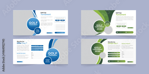 Golf Tournament Facebook Cover Banner – Clean and Modern Sports Event Layout for Club Championship or Promotional.