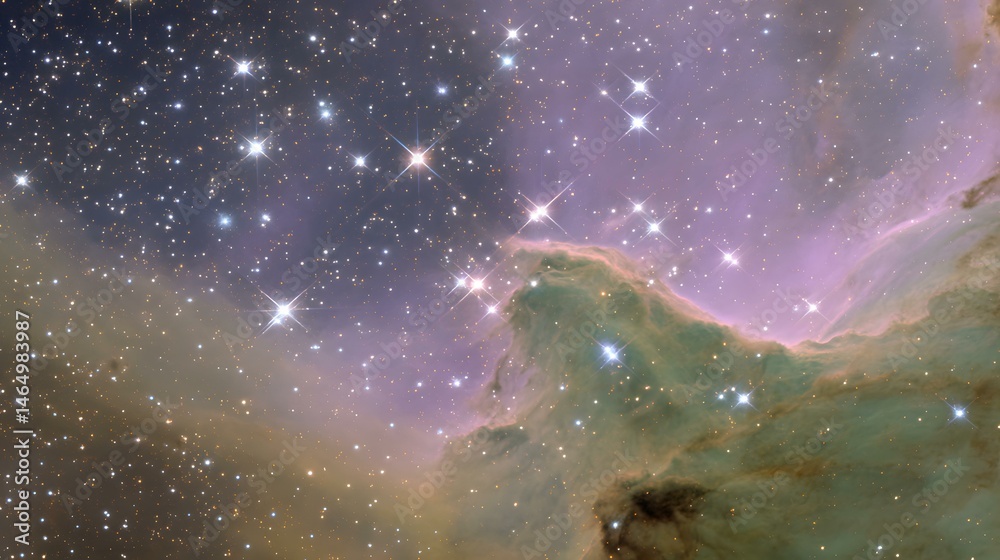 Obraz premium swirl of high-saturation nebula gases with bursts of cosmic energy