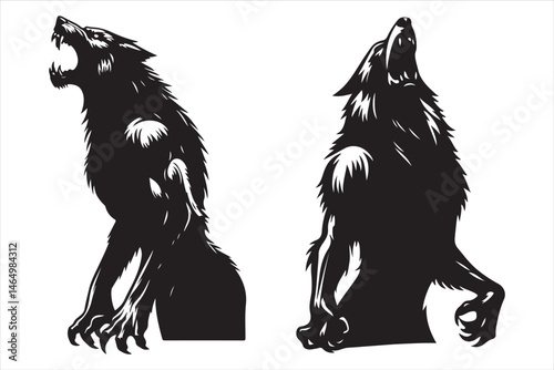 Werewolf Silhouette Vector Bundle