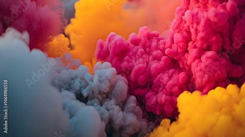 of colorful gaseous clouds in weightless space with a surreal glow
