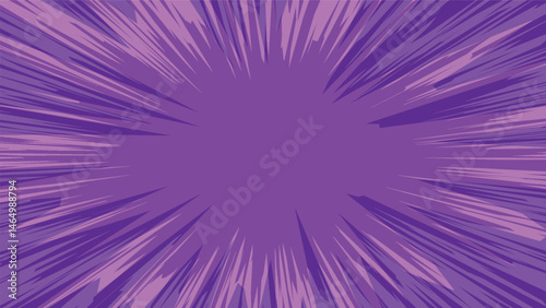 abstract purple comic background with exploding lines cartoon decoration