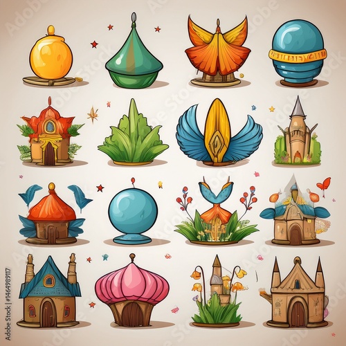 Obraz na płótnie set of vector icons w salonie