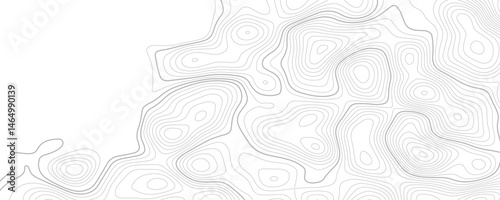 Abstract wavy topographic line background. Seamless pattern and banner design. Modern and dynamic feel to topographic mapping vector illustration.