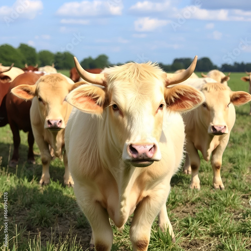 Charolais domestic beef cattle herd