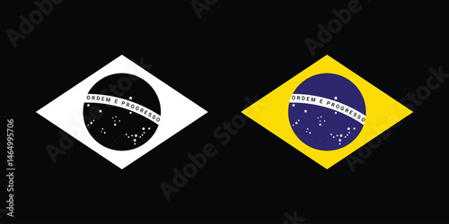 Two versions of the Brazilian flag. The Brazilian Flag Symbol of a Nation.