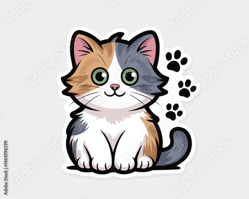 Cute Cartoon Cat Sticker