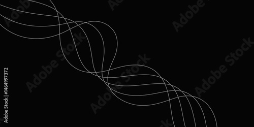 Abstract Black background with a glowing abstract waves. Abstract wave element for design. Digital frequency track equalizer, Futuristic background design. Long exposure, Light painting photography.