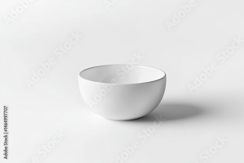 Empty white bowl on white background photo
