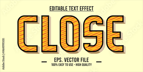 Close shop typography word art illustration, poster, editable text effect, file EPS