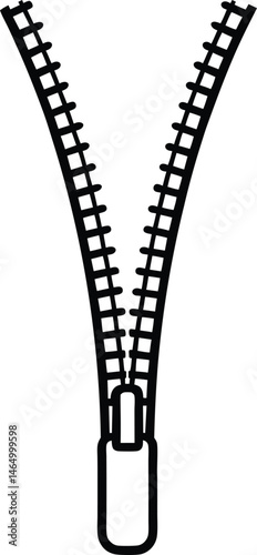 zipper on white background