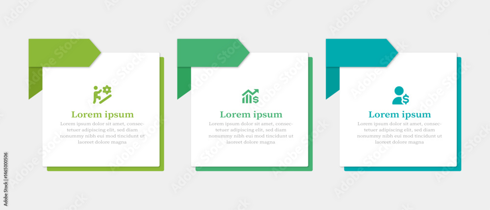 Modern Business Infographic Design with Folded Ribbons