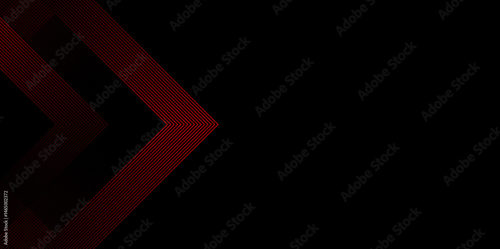 Obraz premium Abstract beautiful perfect random red lines background.Abstract black background with red gradient square shaped. Modern pattern elegant digital line template background. Vector illustration