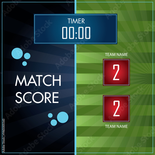 Final match scoreboard layout. Vector