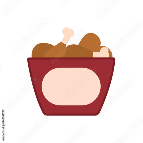 Bucket of fried chicken. Vector