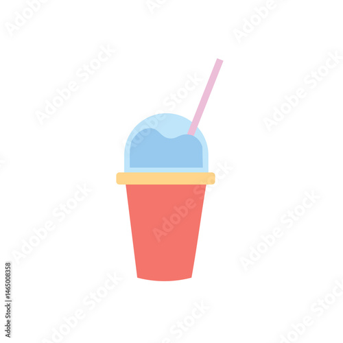 Slush drink in red cup. Vector