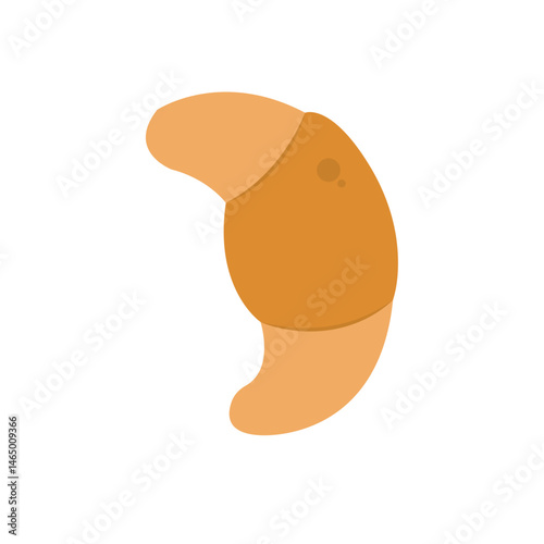 Golden croissant icon. Vector