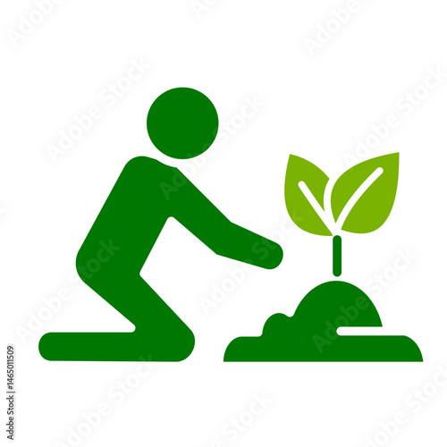 Tree Planting  Icon Element For Design	