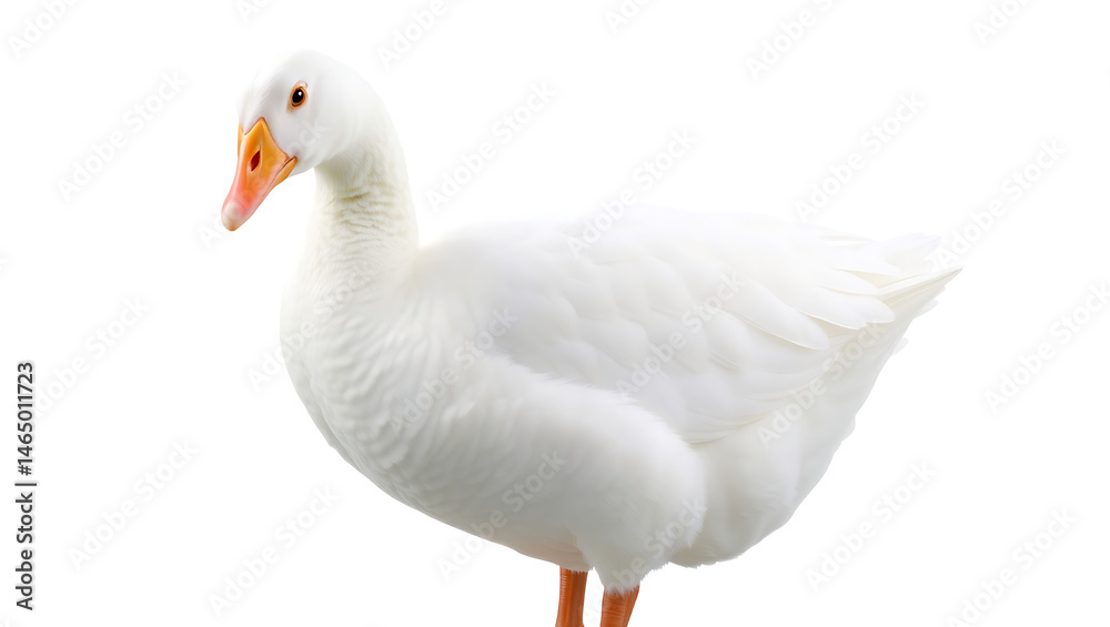 High Definition Photorealistic Image of a White Duck – Realistic Studio Photograph with Sharp Focus, Detailed Feather Texture, and Clean White Background Highlighting the Bird’s Natural Elegance, 8K High Definition Photorealistic Image of a White Duck – Realistic Studio Photograph with Sharp Focus, Detailed Feather Texture, and Clean White Background Highlighting the Bird’s Natural Elegance, 8K