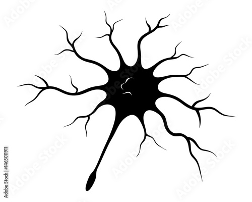 Nerve Cell Vector SVG | Neuron Silhouette SVG Design
