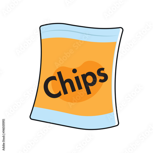 Yellow chips bag. Vector