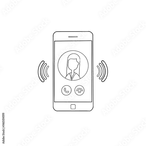 minimal-mobile-phone-notification-outline-simple-illustration