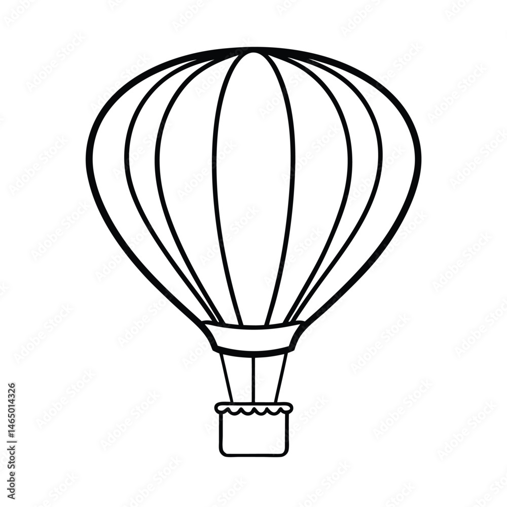 Obraz premium a hot air balloon line art vector art silhouette