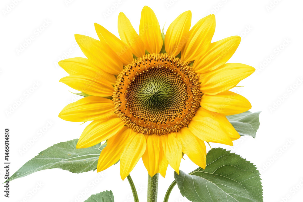 Obraz premium Vibrant Sunflower on Black Background a symbol of summer joy and warmth detailed petals and on transparent background