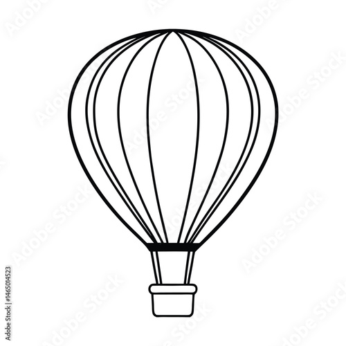 a hot air balloon line art vector art silhouette