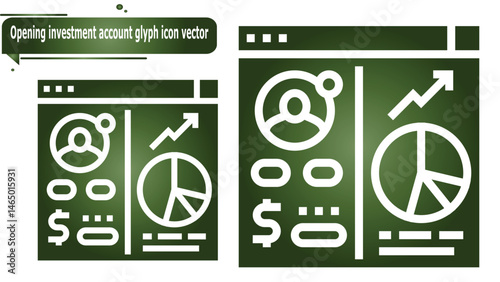  Opening investment account glyph icon vector