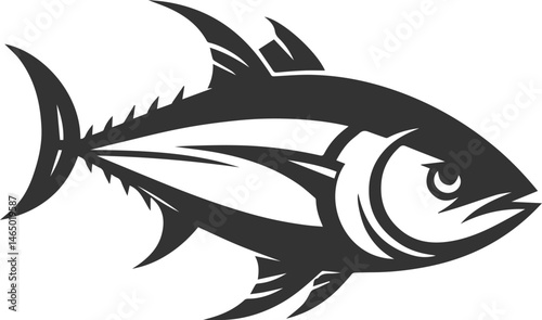 Silhouette of a tuna fish