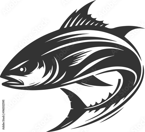 Silhouette of a tuna fish