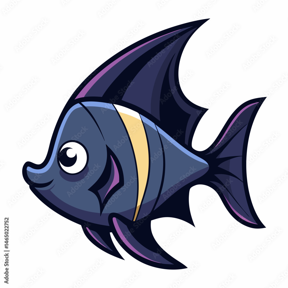 Obraz premium Minimal Batfish Vector on White