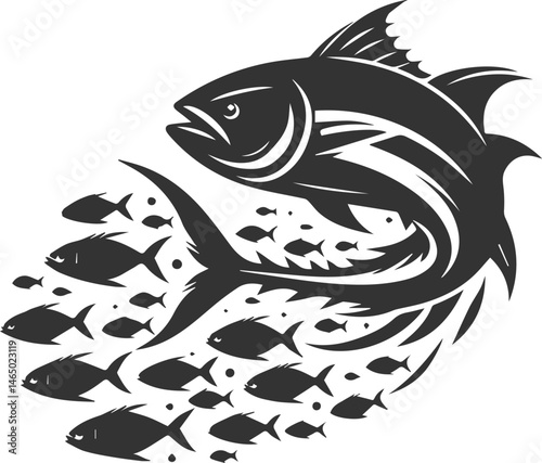 Silhouette of a tuna fish