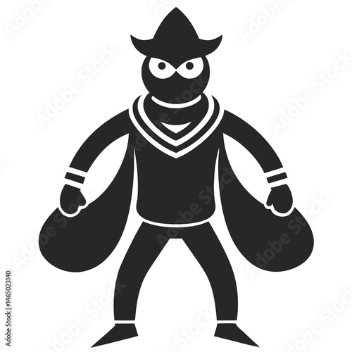 Thief icon silhouette vector illustration