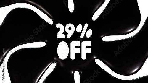 29 Percent Off With Black And White Background Animation photo
