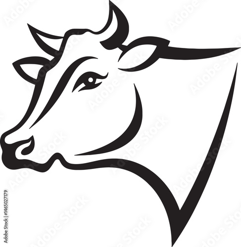 cow head line art design stock photos premium quality