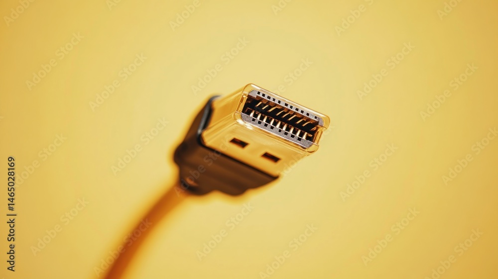 Close-up of a digital audio video cable connector