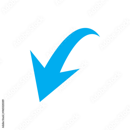 blue curved arrow sign