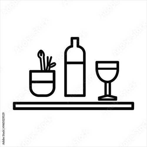 wine bottle and glass icon vector illustration design template on white background.