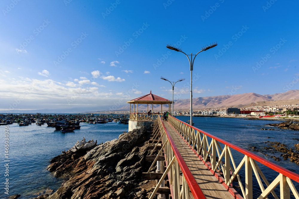 Fototapeta premium The José Galvez traffic circle, built in 1915. Port of Ilo in southern Peru. 