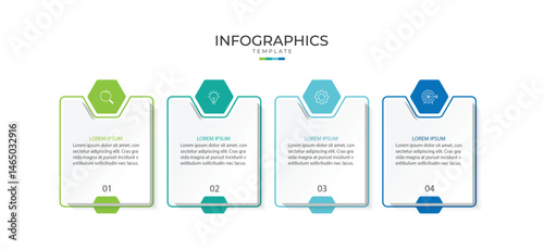 Vector Infographic label design template with icons and 4 options or steps.