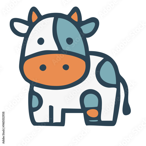 Colorful Cow Vector Illustration – Vibrant Farm Animal Art