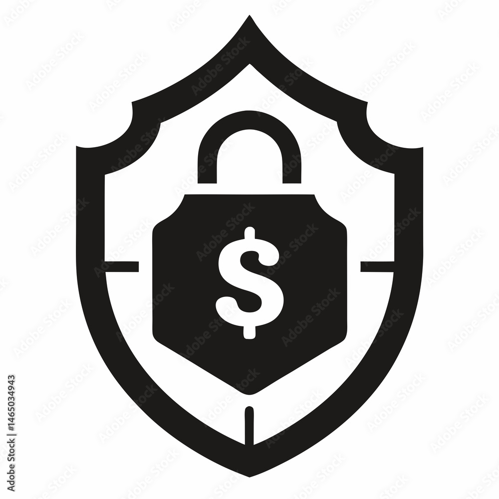 Money Security silhouette vector illustration Money Security silhouette vector illustration