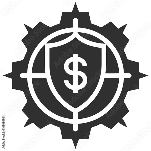 Money Security silhouette vector illustration