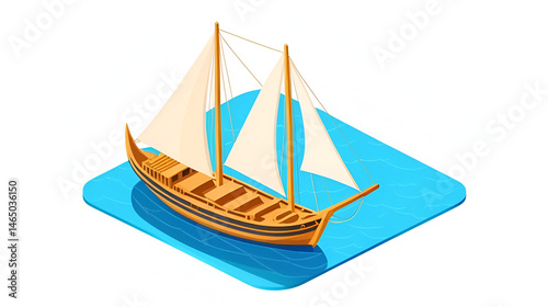 felucca ancient ship isometric icon vector. felucca ancient ship sign. isolated symbol illustration