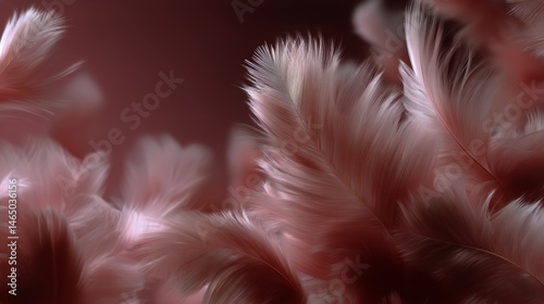 Soft Pink Feathers Creating a Delicate and Dreamy Atmosphere in Natural Light