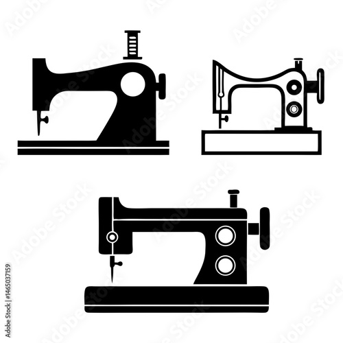 Sewing Machine Vector Set for Tailoring and Fashion Design